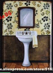 Vintage Mirror Shower Room Tin signs Wall House Art decor Bar Retro Metal Painting K-2 Mix order 15*21 CM