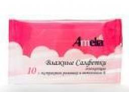 Влажные салфетки Amelia освежающие с экстрактом ромашки и мяты