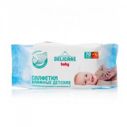 Влажные салфетки Delicare baby детские с экстрактом ромашки и витамином E