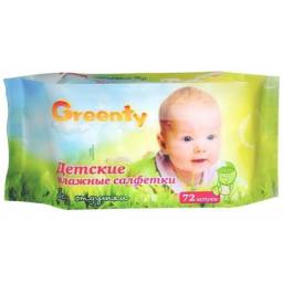 Влажные салфетки Greenty Детские без отдушки