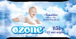 Влажные салфетки ООО "Акама" Ozone для детей с экстрактом календулы и витамина Е 15 шт.