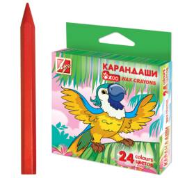 Восковые карандаши ЛУЧ ZOO 24 цвета
