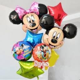 Воздушные шары Aliexpress Free shipping 8pcs / lots Foil Balloons Set Mickey Minnie children's toys wholesale party balloon birthday decoration pentagram