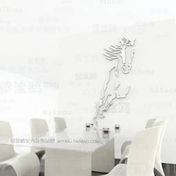 Зеркальное пано "Скакун" от AliExpress (R073 dining room animal horse 3D vinyl decoration mirror wall paper home decor sticker)