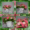 Фото 1 - Аксессуары AliExpress plastic rattan wicker trycycle vase include flowers wedding home decoration bandwagon artificial rose flower set Фото 1