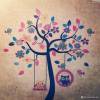 Фото 9 - Наклейки декоративные 160x160cm Family Colorful Tree Sticker Wall Decal Big Combo Owl Nursery Removable Kids Children Room Art Фото 9