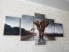Фото 3 - Модульная картина AliExpress 5 Pcs(No Frame) Elephant Painting Canvas Wall Art Picture Home Decoration Living Room Print Modern Painting-Large Фото 3
