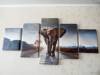 Фото 1 - Модульная картина AliExpress 5 Pcs(No Frame) Elephant Painting Canvas Wall Art Picture Home Decoration Living Room Print Modern Painting-Large Фото 1