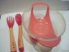 Фото 1 - Детская посуда Aliexpress The Best Price Baby Bowl 3Pcs/Set Baby Learnning Dishes with Suction Cup Temperature Sensing Spoon and Fork Baby Tableware Фото 1
