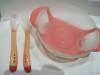 Фото 9 - Детская посуда Aliexpress The Best Price Baby Bowl 3Pcs/Set Baby Learnning Dishes with Suction Cup Temperature Sensing Spoon and Fork Baby Tableware Фото 9